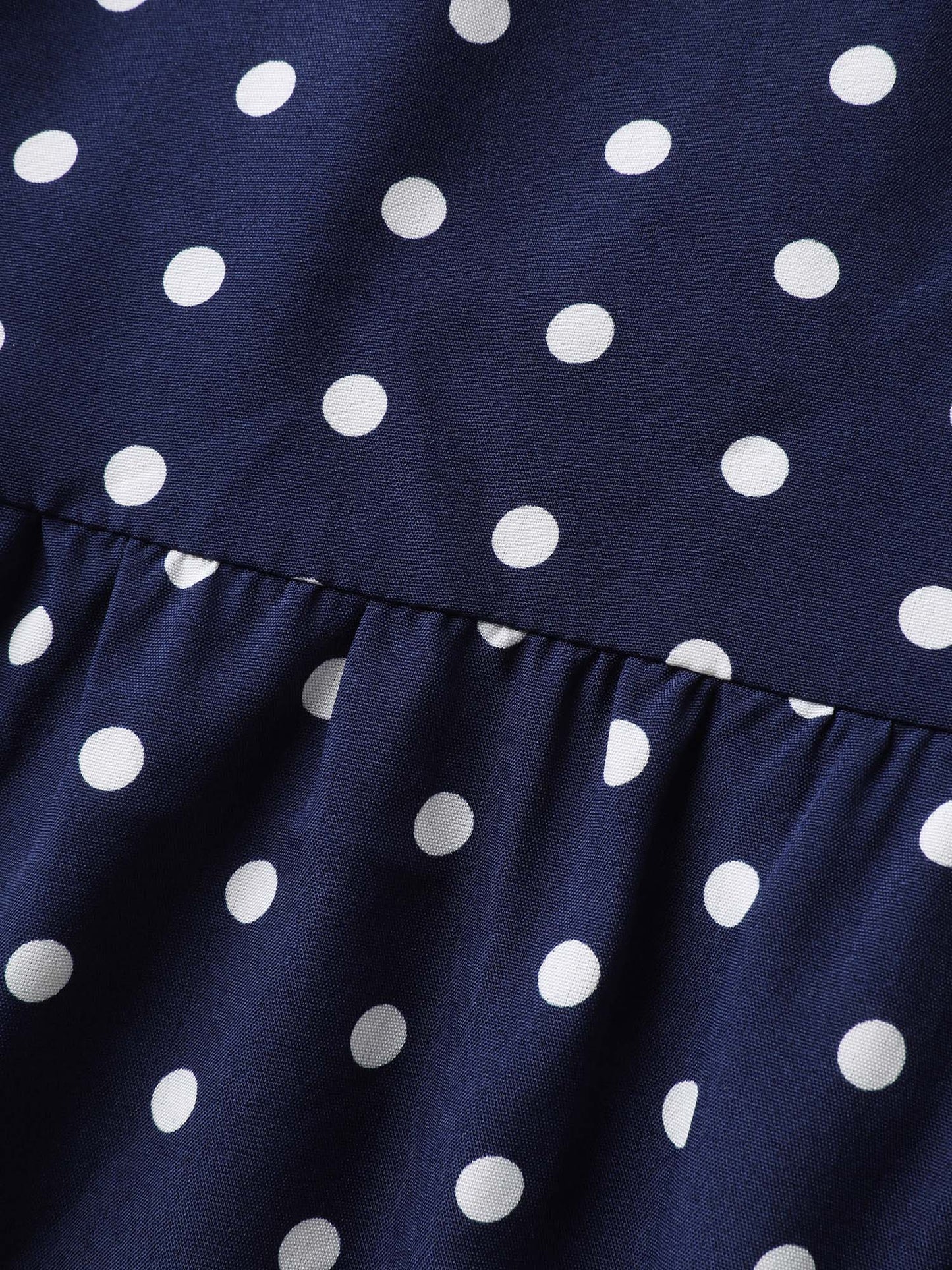 Polka Dots Stretchy Waist Pockets Midi Dress