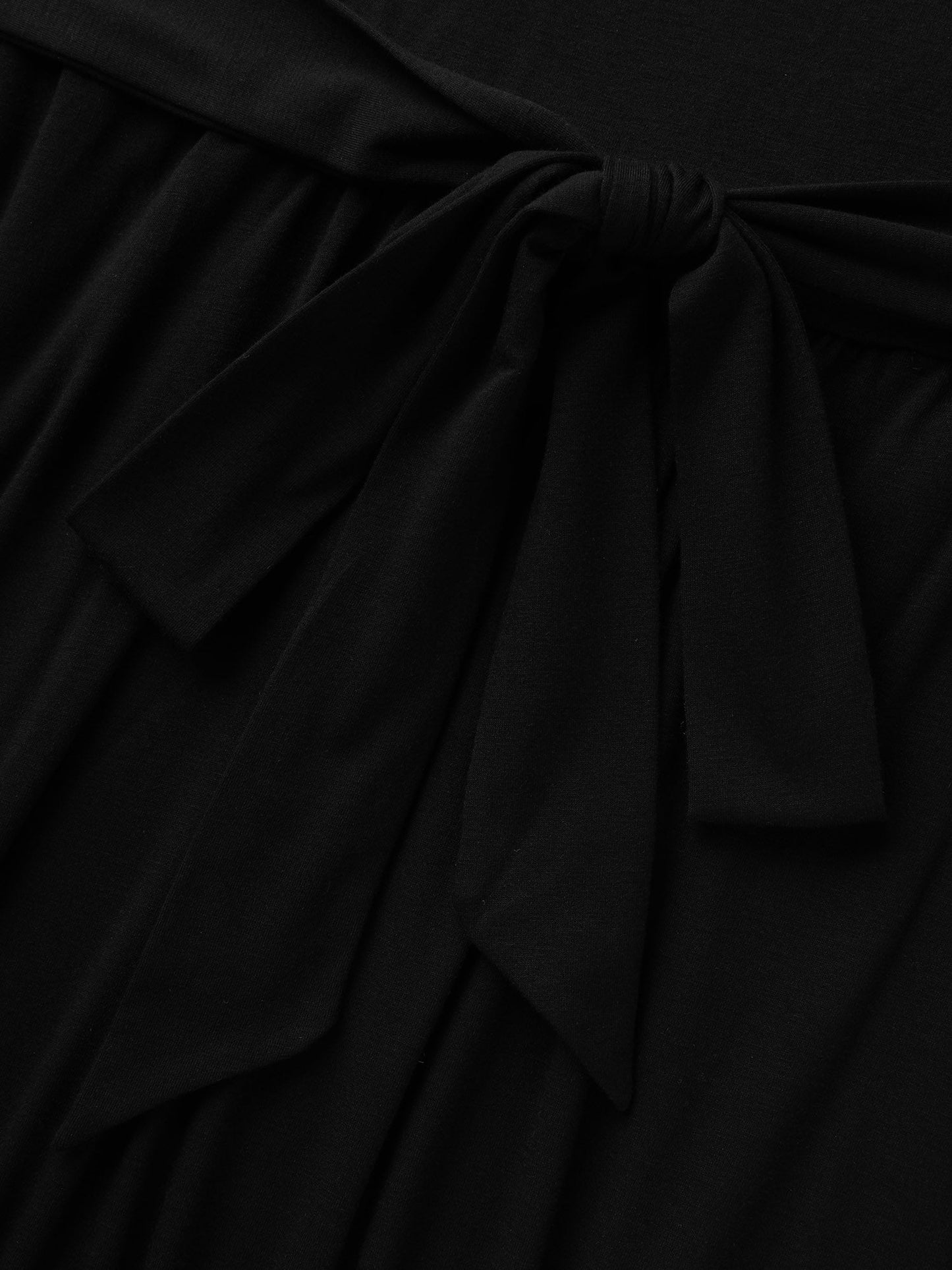 Petal Sleeve Belted Waist-Defining Midi Dress