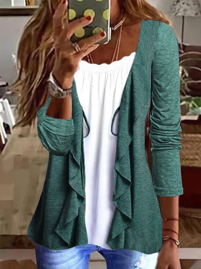 Jersey Loose Plain Cotton Coat
