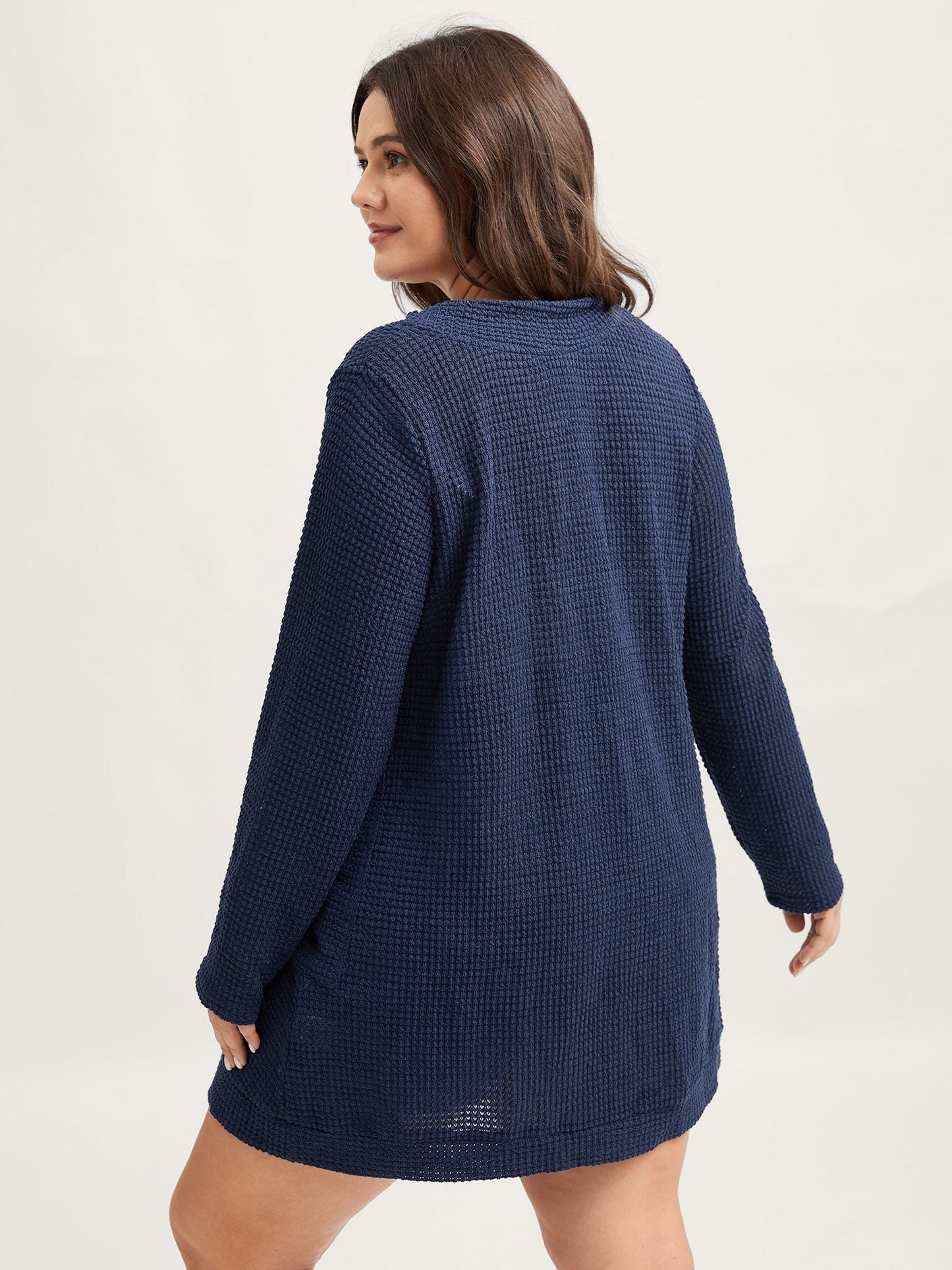 Waffle Textured Arc Hem Jacket