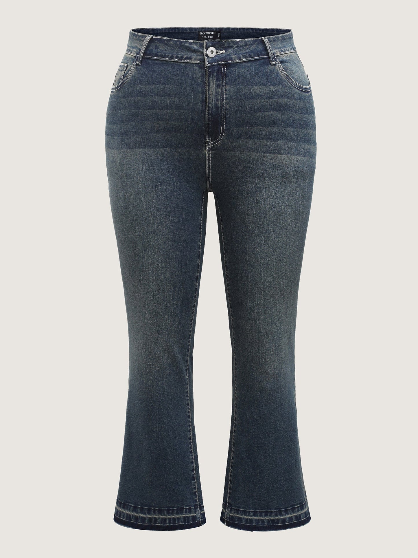 Rolled Cuff Straight-Leg Jeans