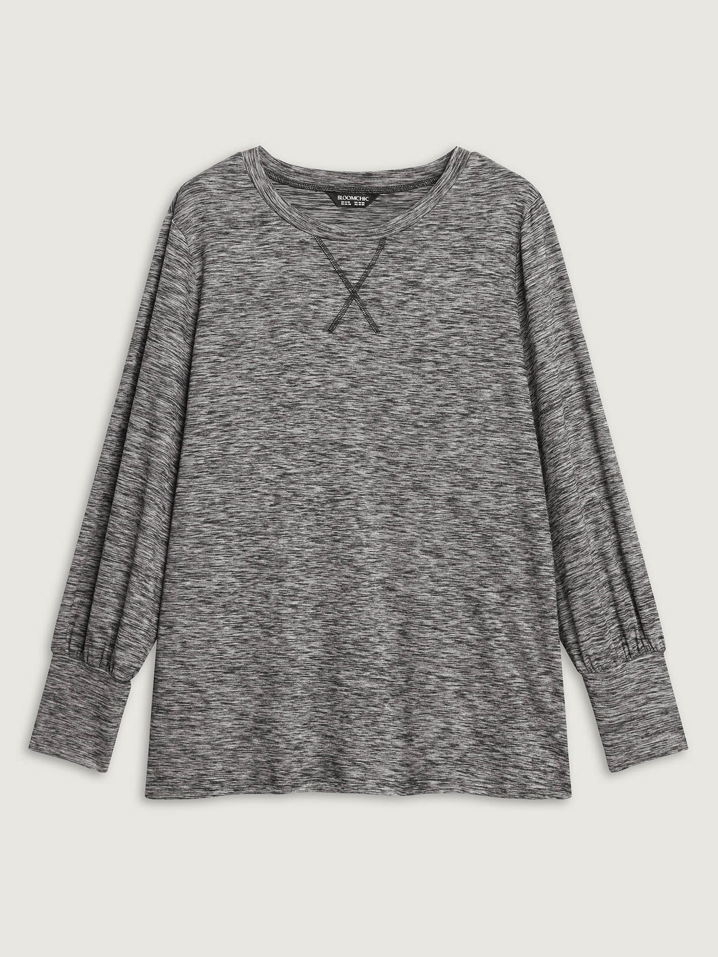 Stretchy Heather Textured Solid T-Shirt