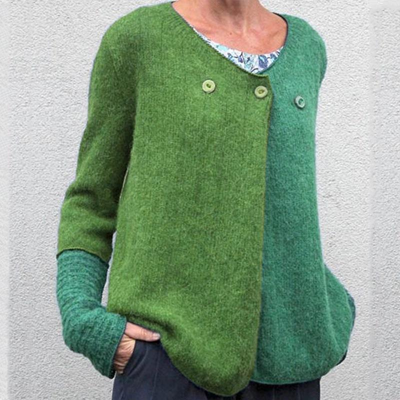 Contrast Color Loose Knit Sweater