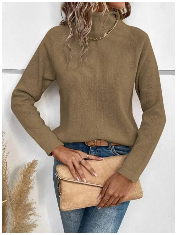 High Neck Raglan Sleeve Sweater