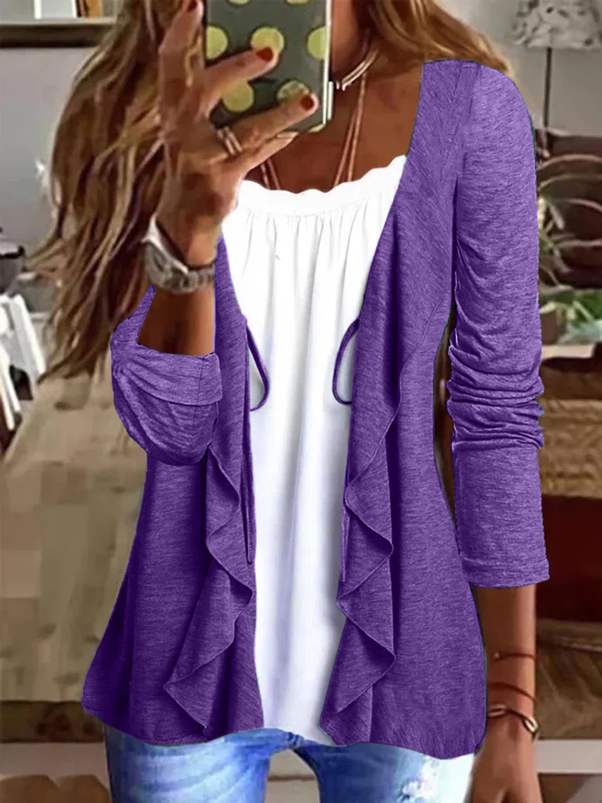 Jersey Loose Plain Cotton Coat