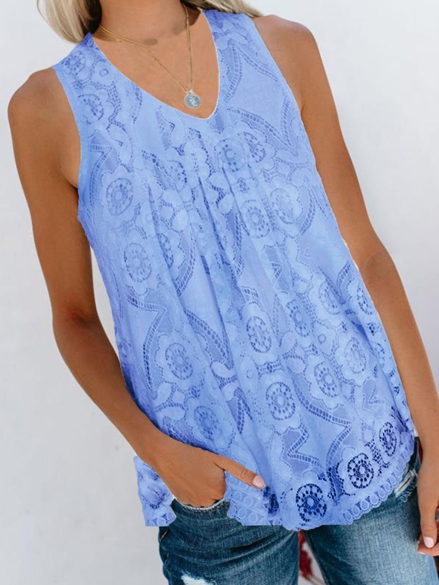 V-Neck Stitching Solid Color Tops