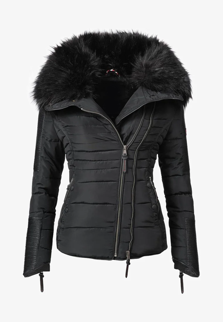 Women's short parka coat white