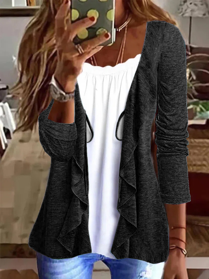 Jersey Loose Plain Cotton Coat