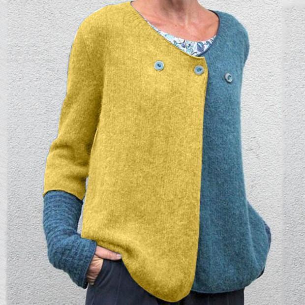 Contrast Color Loose Knit Sweater