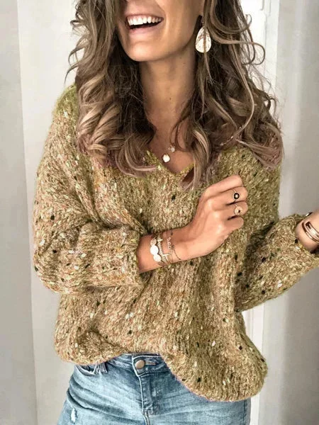 V Neck Long Sleeve Sweater