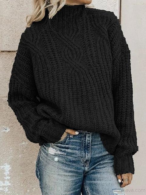 Solid Casual Loose Sweater