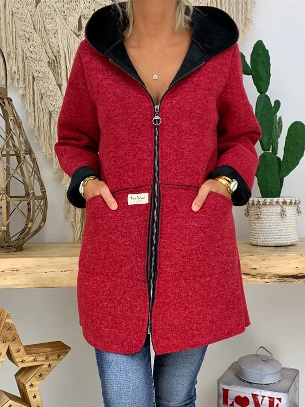 Solid Casual Long Sleeve Knit coat