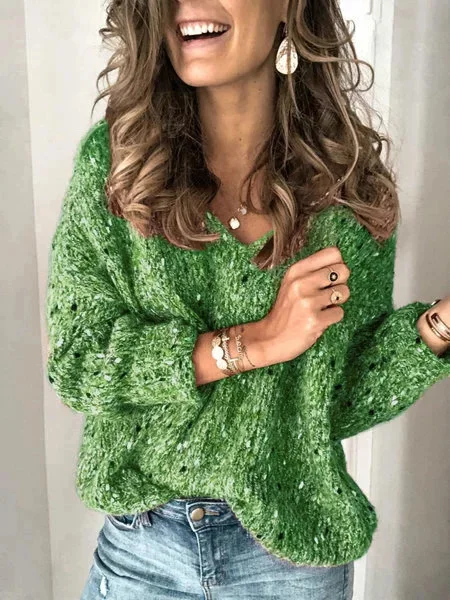 V Neck Long Sleeve Sweater