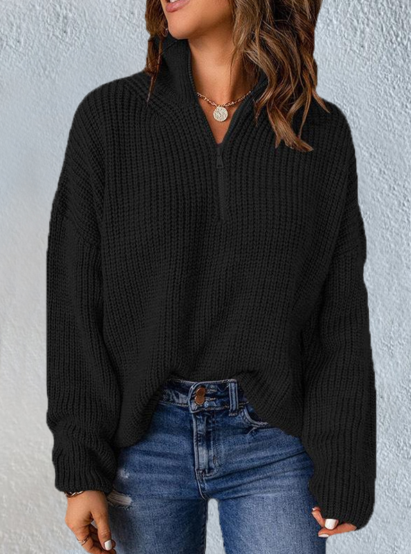Casual Stand Collar Cotton Sweater Sweater