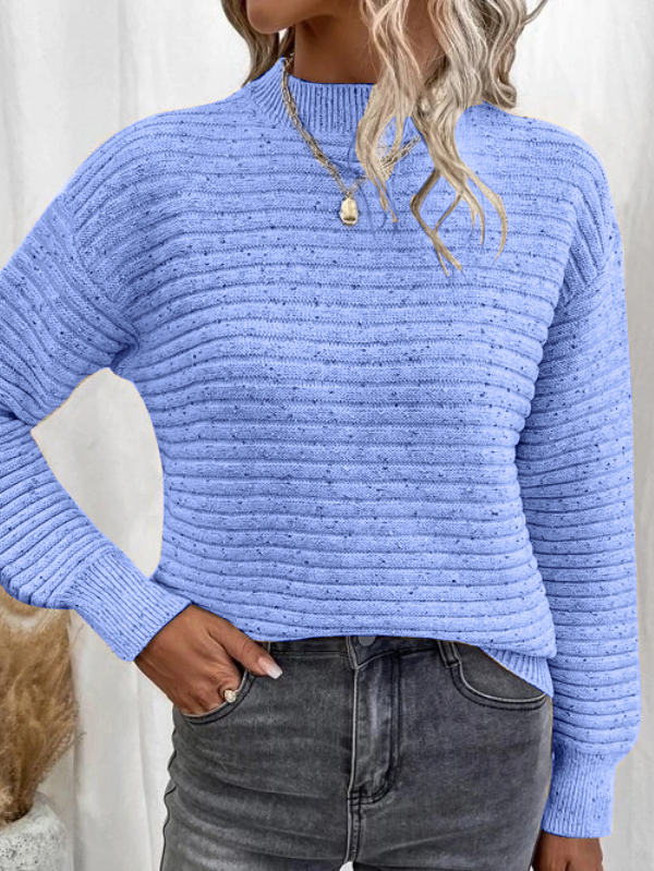 Mock Neck Drop Shoulder Sweater