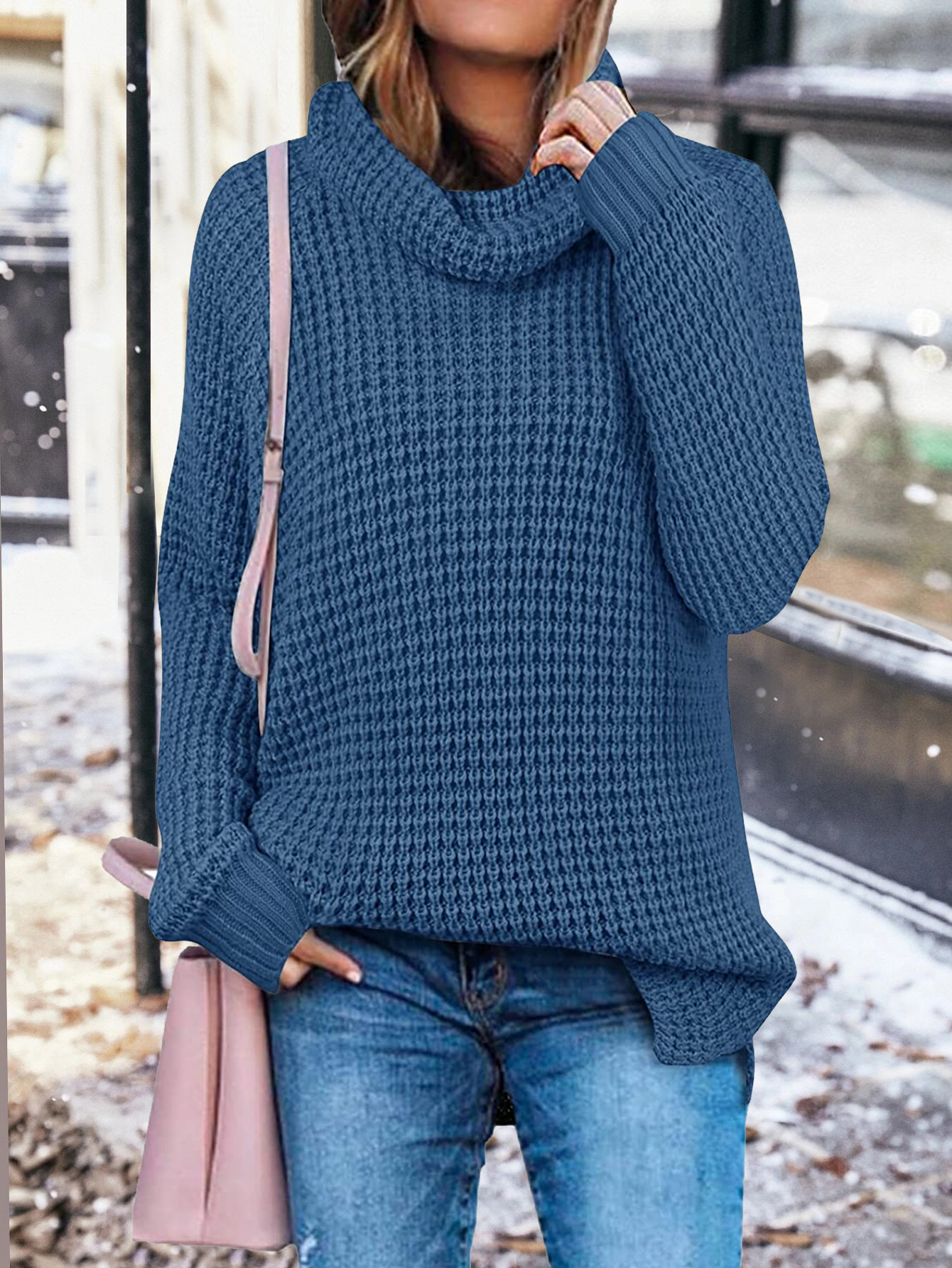 Women's Long Sleeve Turtleneck Loose Sweater