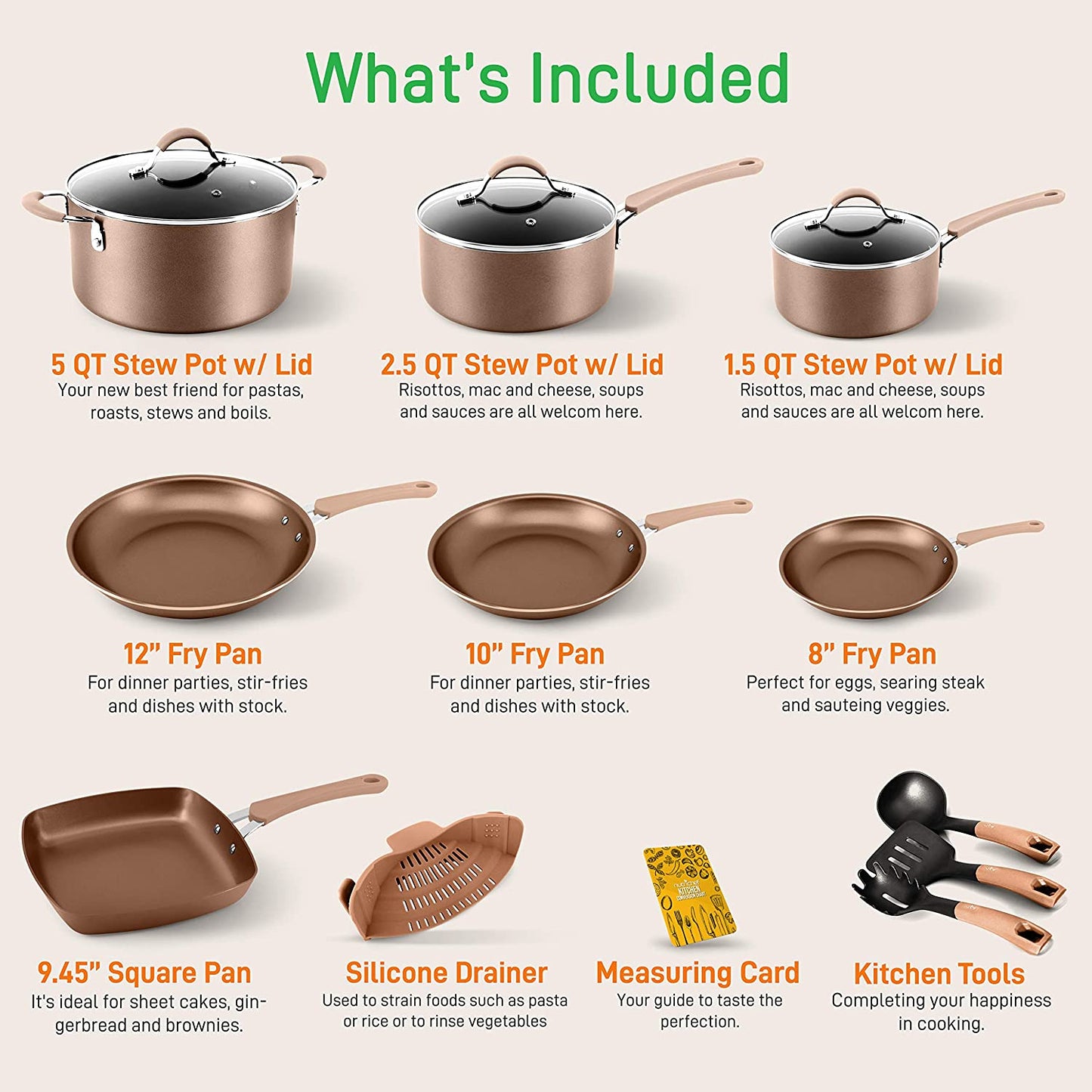 14-Piece Nonstick Cookware