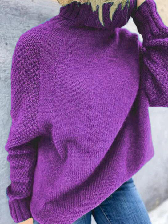 Casual Loose Turtleneck Tunic Sweater Knit Jumper