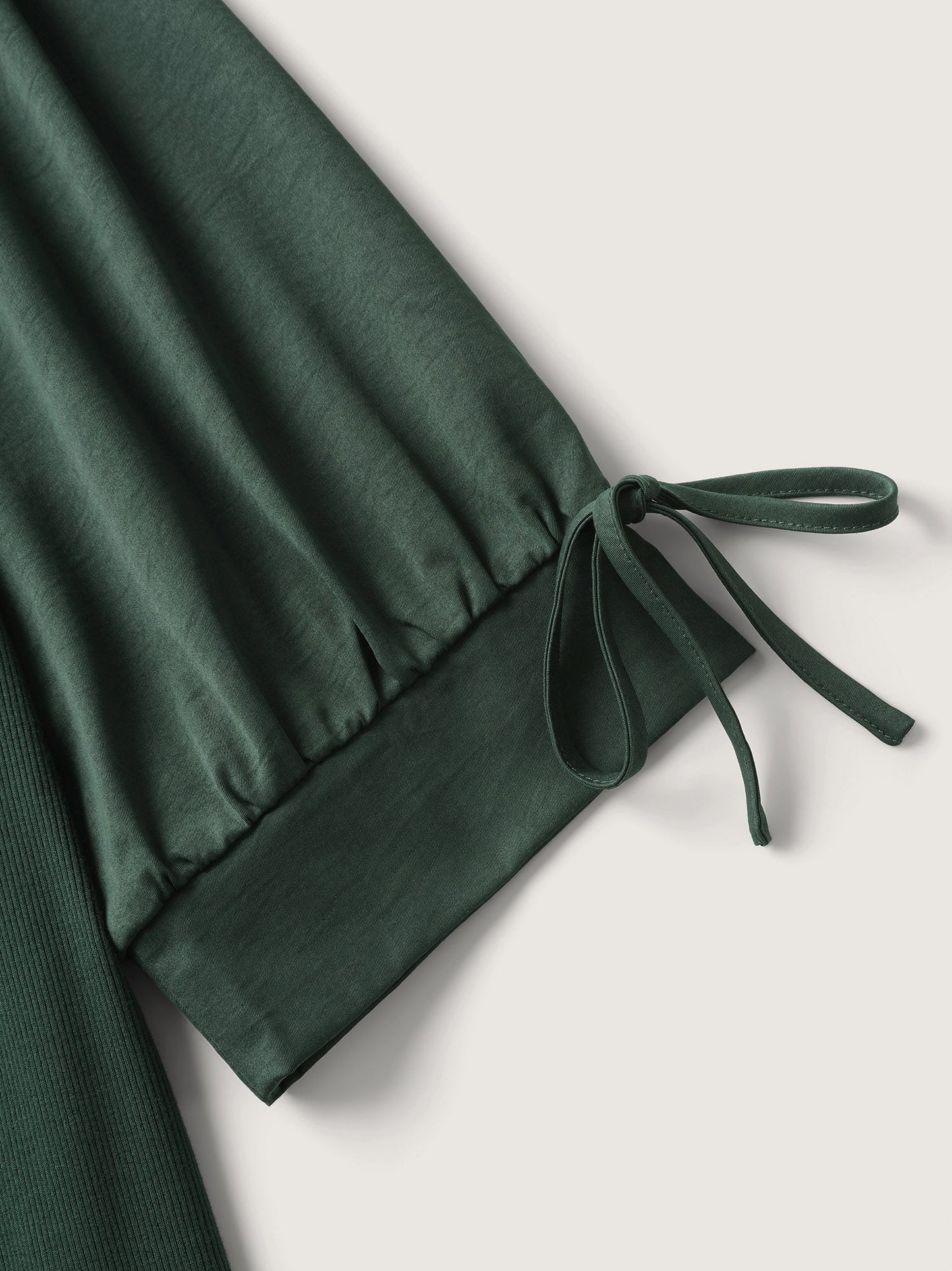 Sleeve Tie Plain Knit Solid Top
