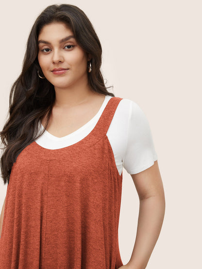 Supersoft Essentials Solid Pocket Adjustable Straps Jumpsuit