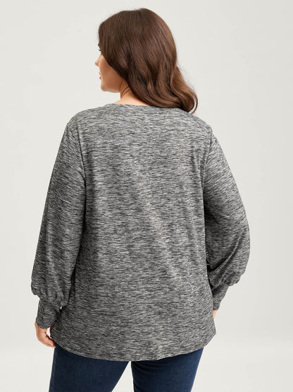 Stretchy Heather Textured Solid T-Shirt