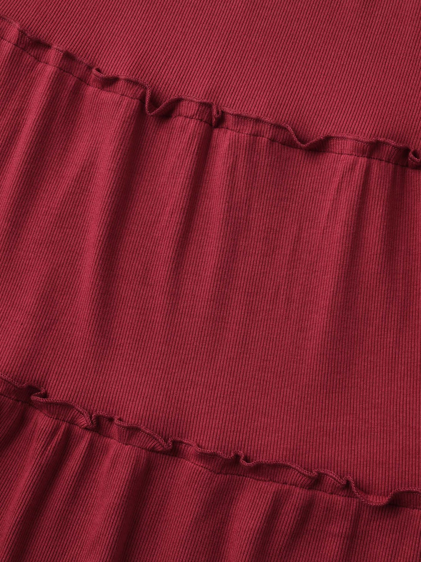 Ribbed Tiered Ruffled Flowy Tank Top