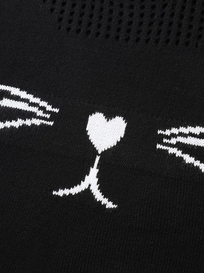 Jacquard Cut-Out Solid Pullover