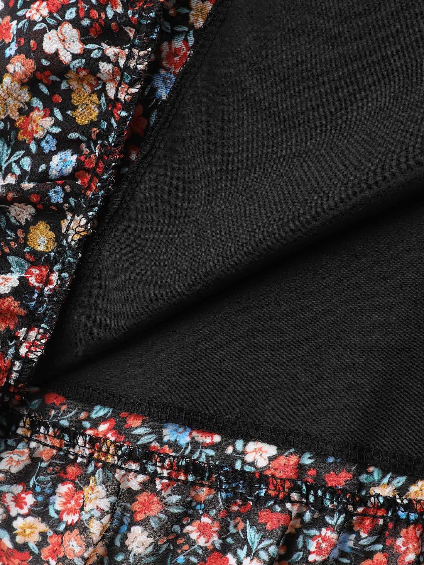 Floral Print Pockets Flared Sleeve Midi Dress