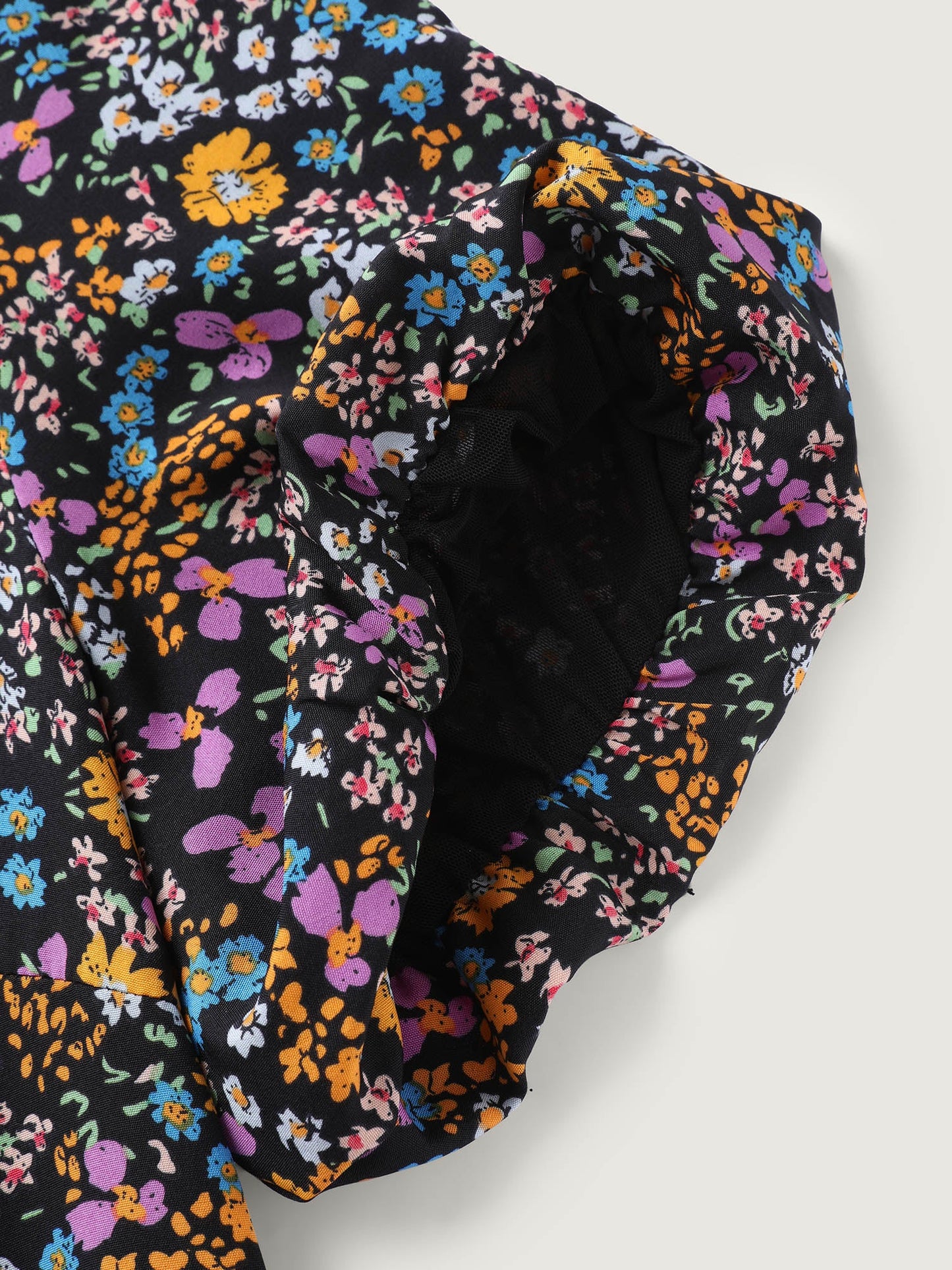 Floral Print Deep V-Neck Midi Dress