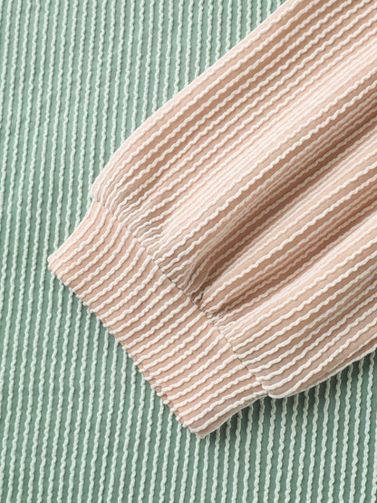 Color Block Textured Drop Shoulder Sweatshirt