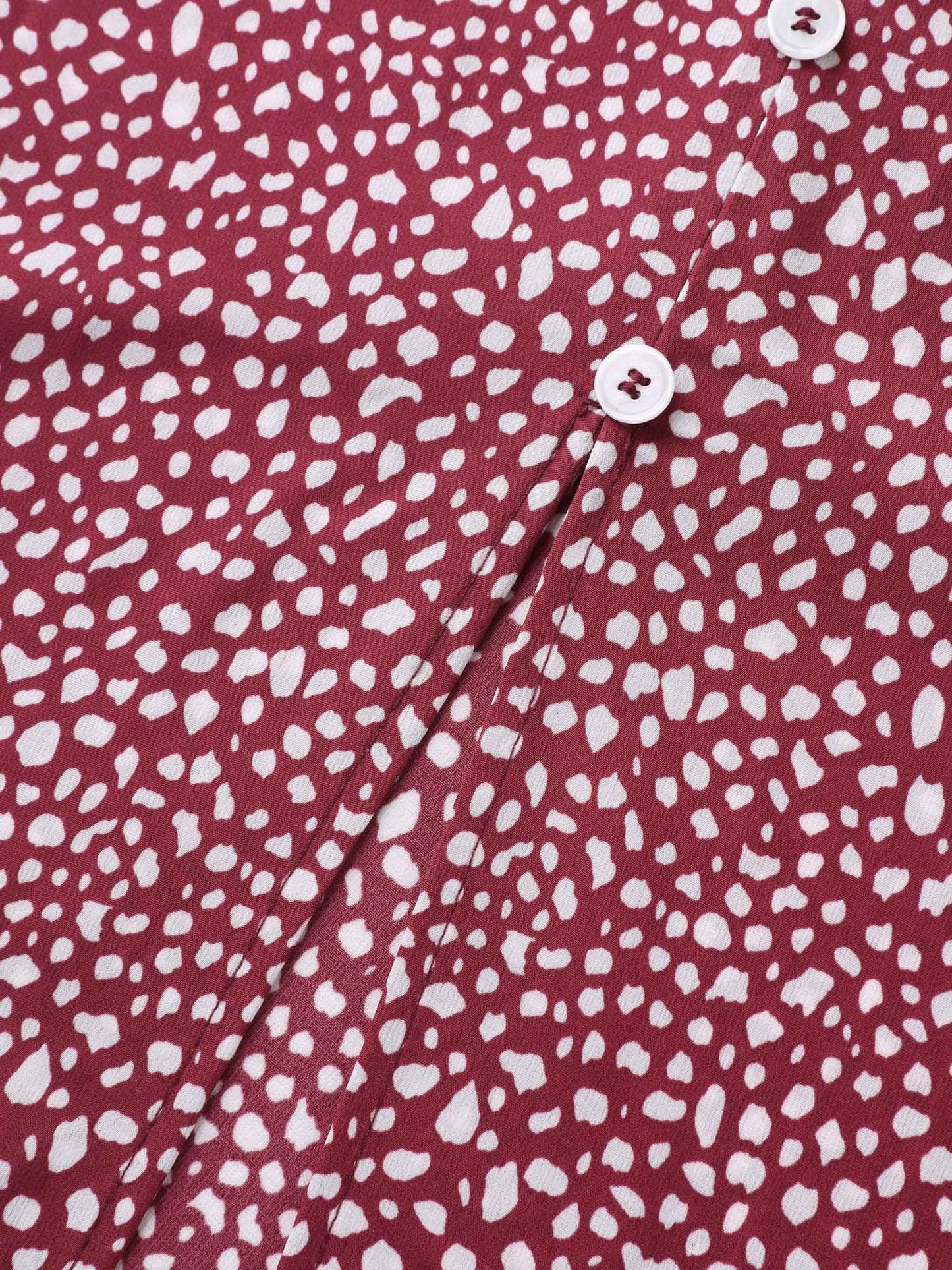 Polka Dots Button Front Midi Dress