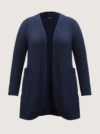 Waffle Textured Arc Hem Jacket