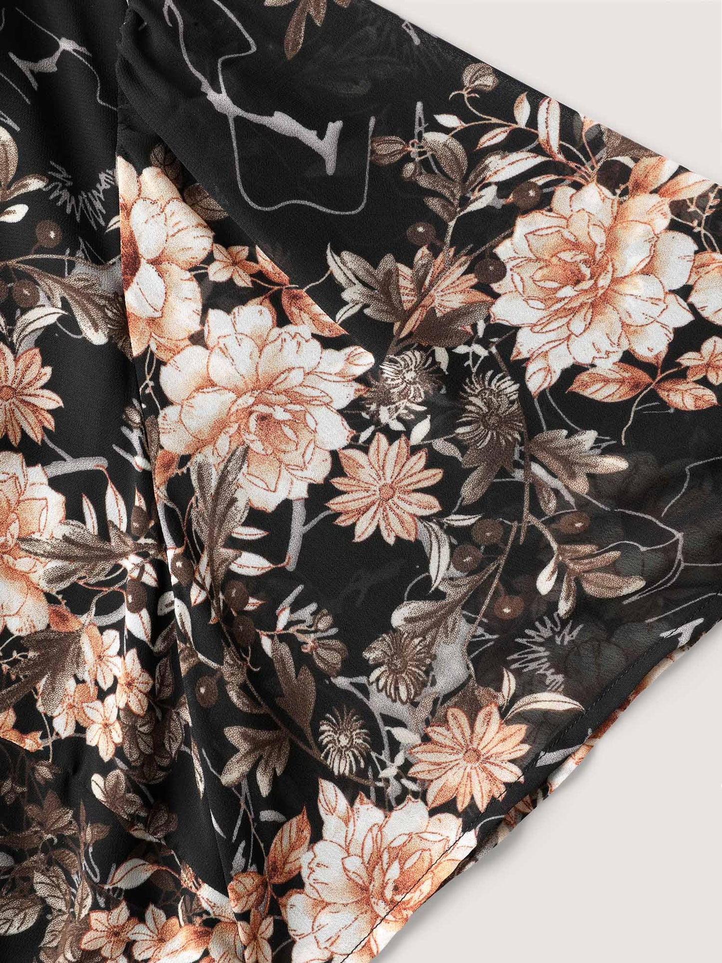 Chiffon Floral Print Tiered Slit Midi Dress