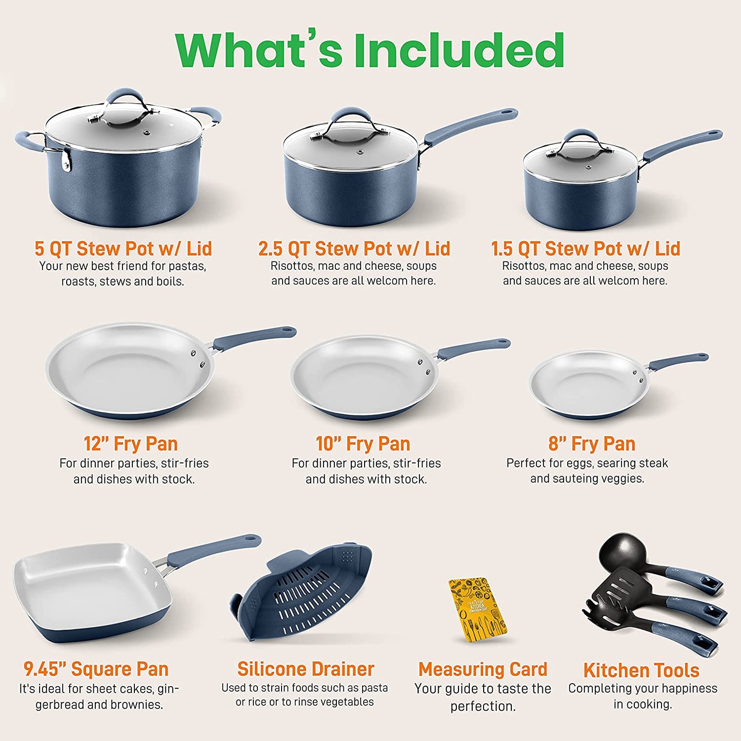 14-Piece Nonstick Cookware
