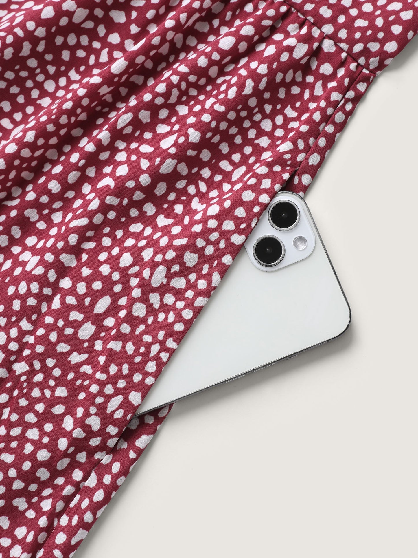 Polka Dots Button Front Midi Dress