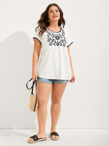 Supersoft Floral Embroidered T-Shirt