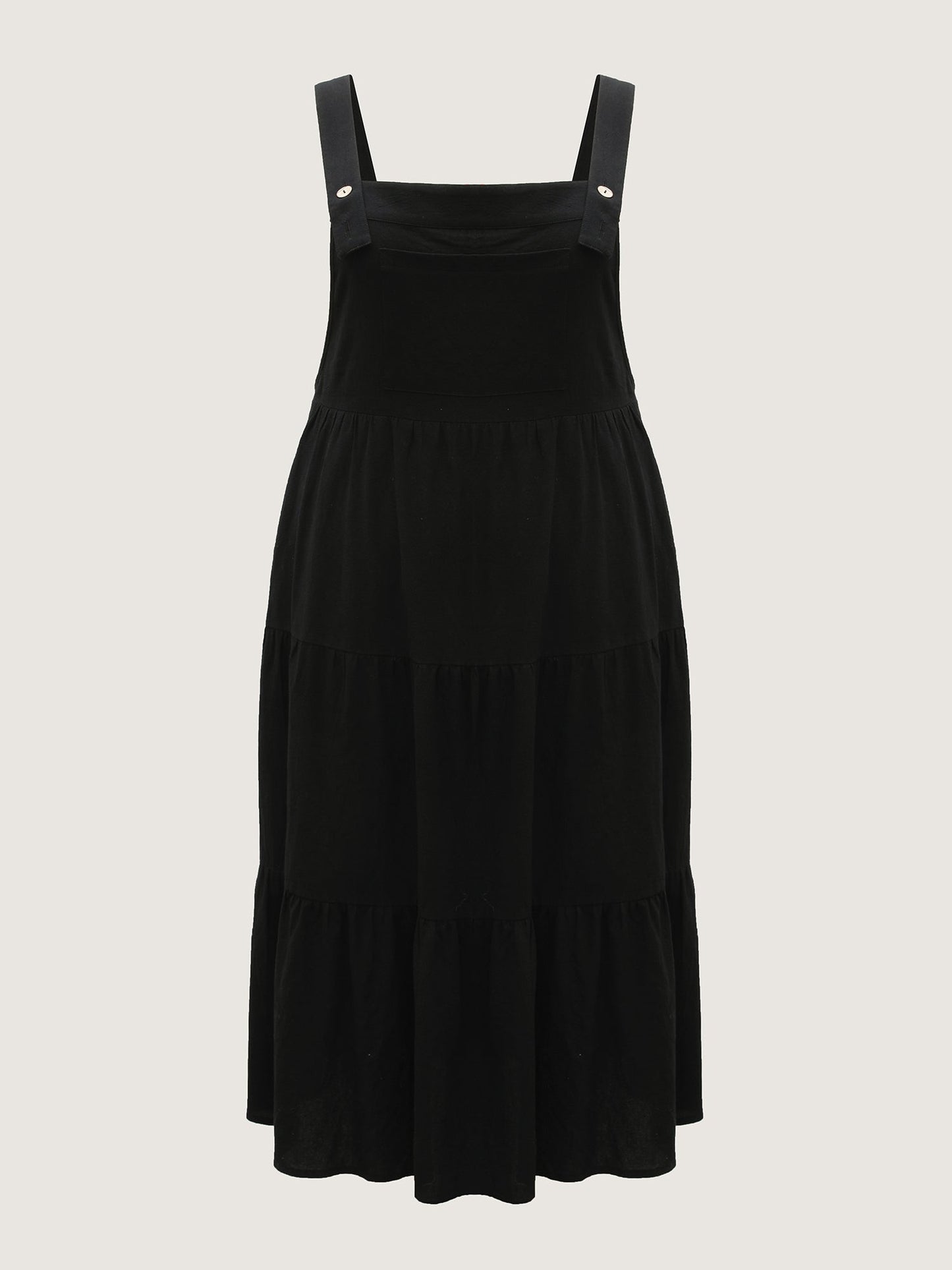 Pure Cotton Diagonal Pockets Midi Dress