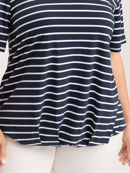 Striped Relaxed Fit Round Neck T-Shirt