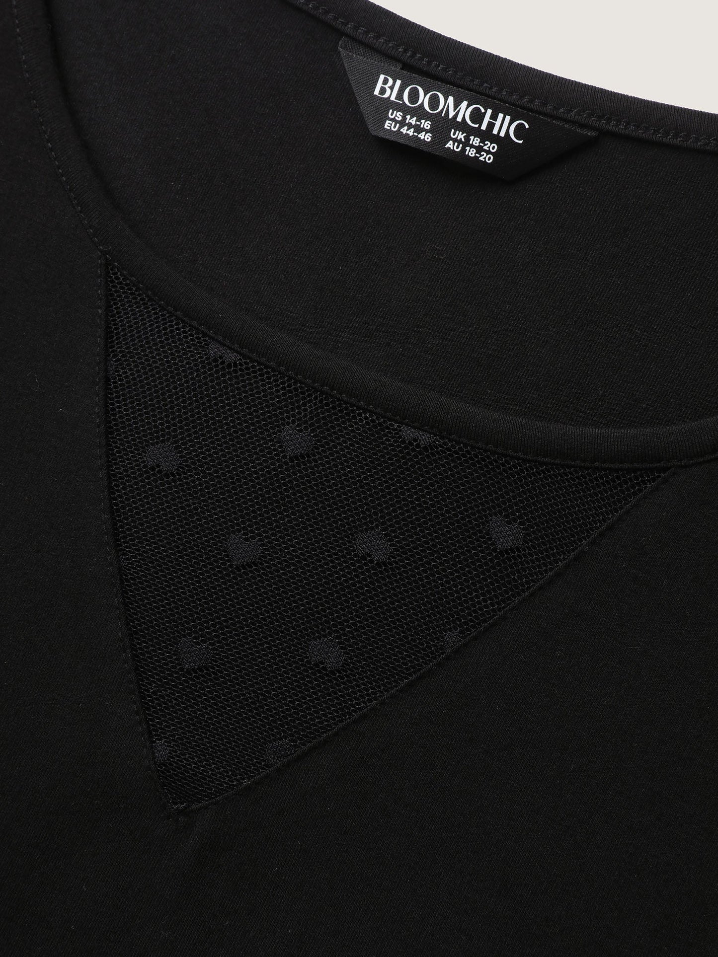 Textured Sheer Neck Slim-Fit Knit Top