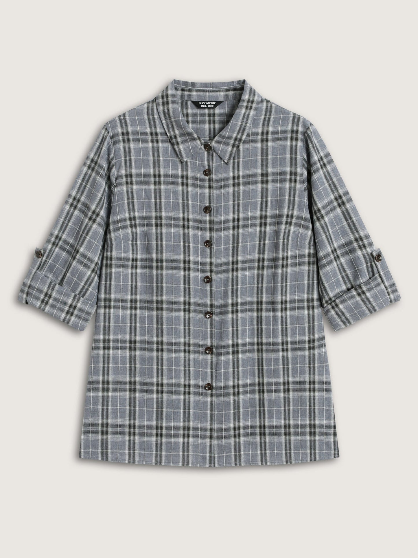 Plaid Print Button Down Shirt