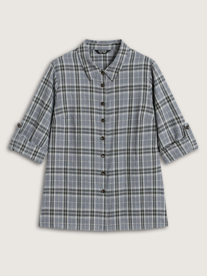 Plaid Print Button Down Shirt