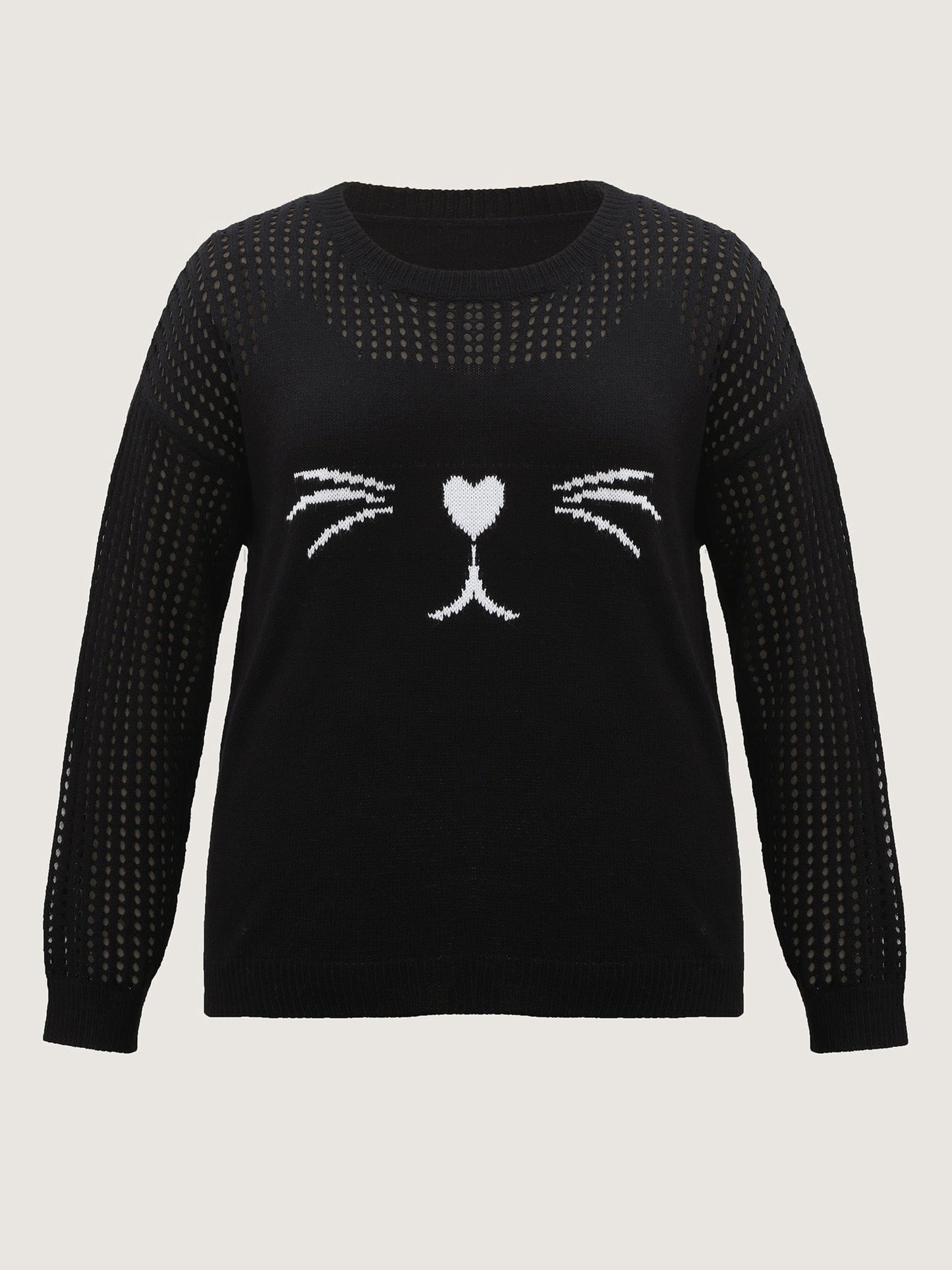 Jacquard Cut-Out Solid Pullover