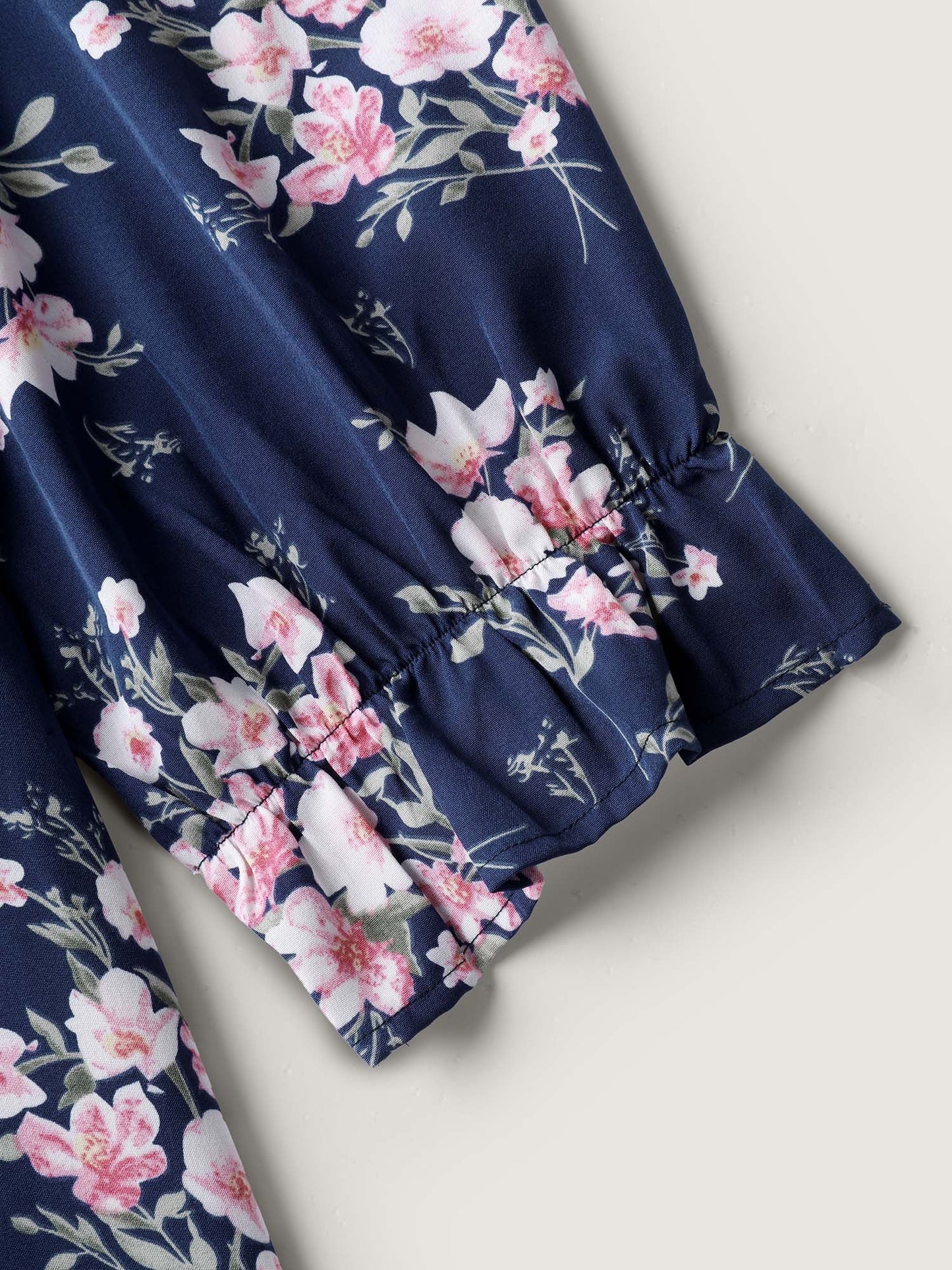 Floral Stretchy Waist Ruffled Midi Dress
