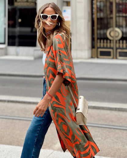 Summer Street Fashion Print Beach Shirt Air Conditioning Shirt Sun Protection Shirt