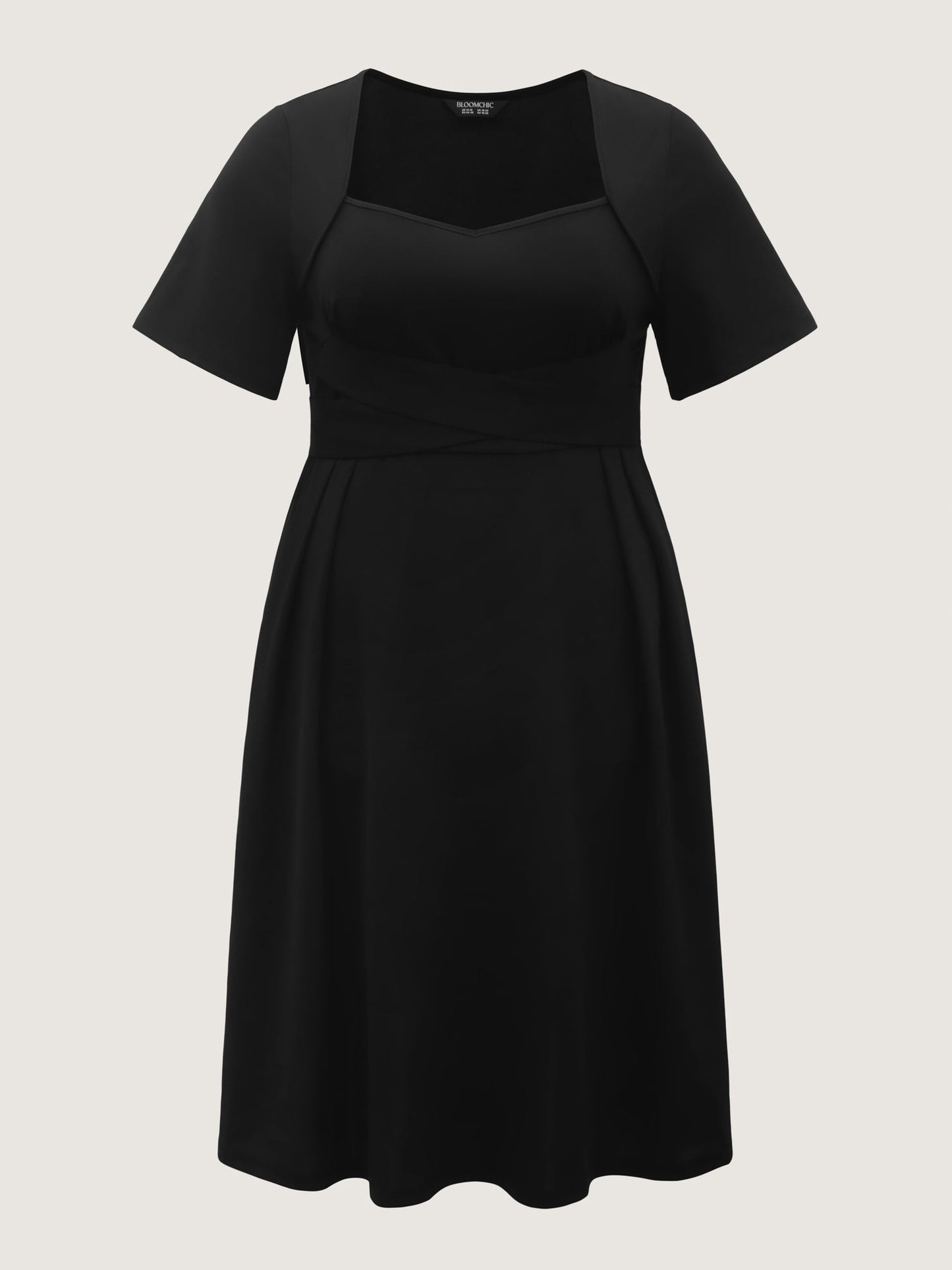Super Stretchy Overlap Waist Midi Dress