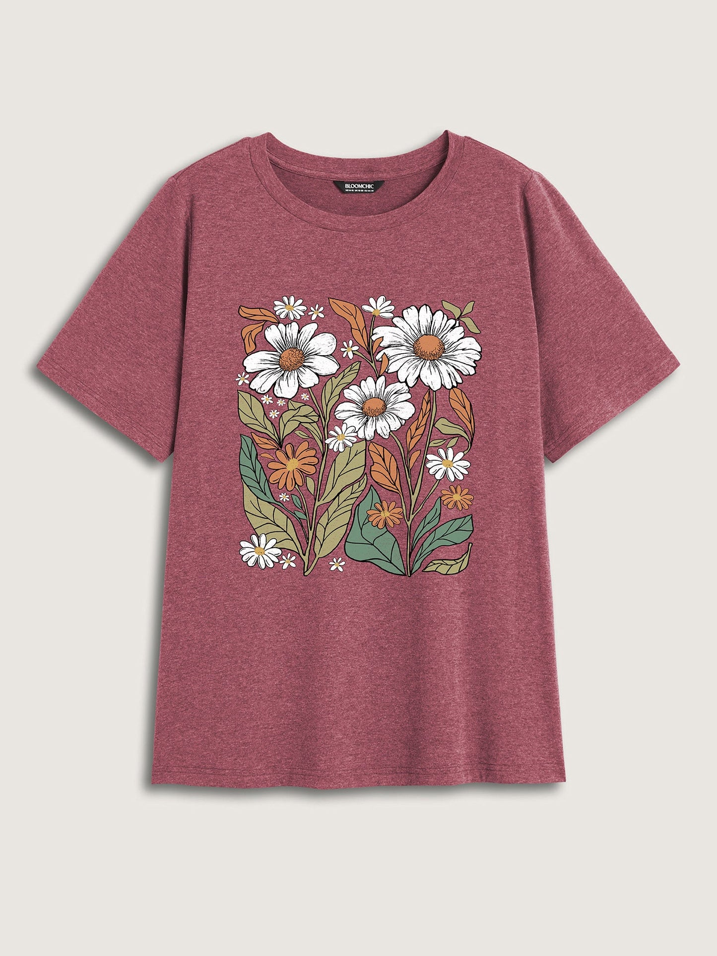 Blooming Florals Round Neck T-Shirt