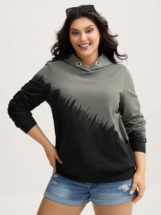 Cotton Dip-Dyeing Smudge Hoodie