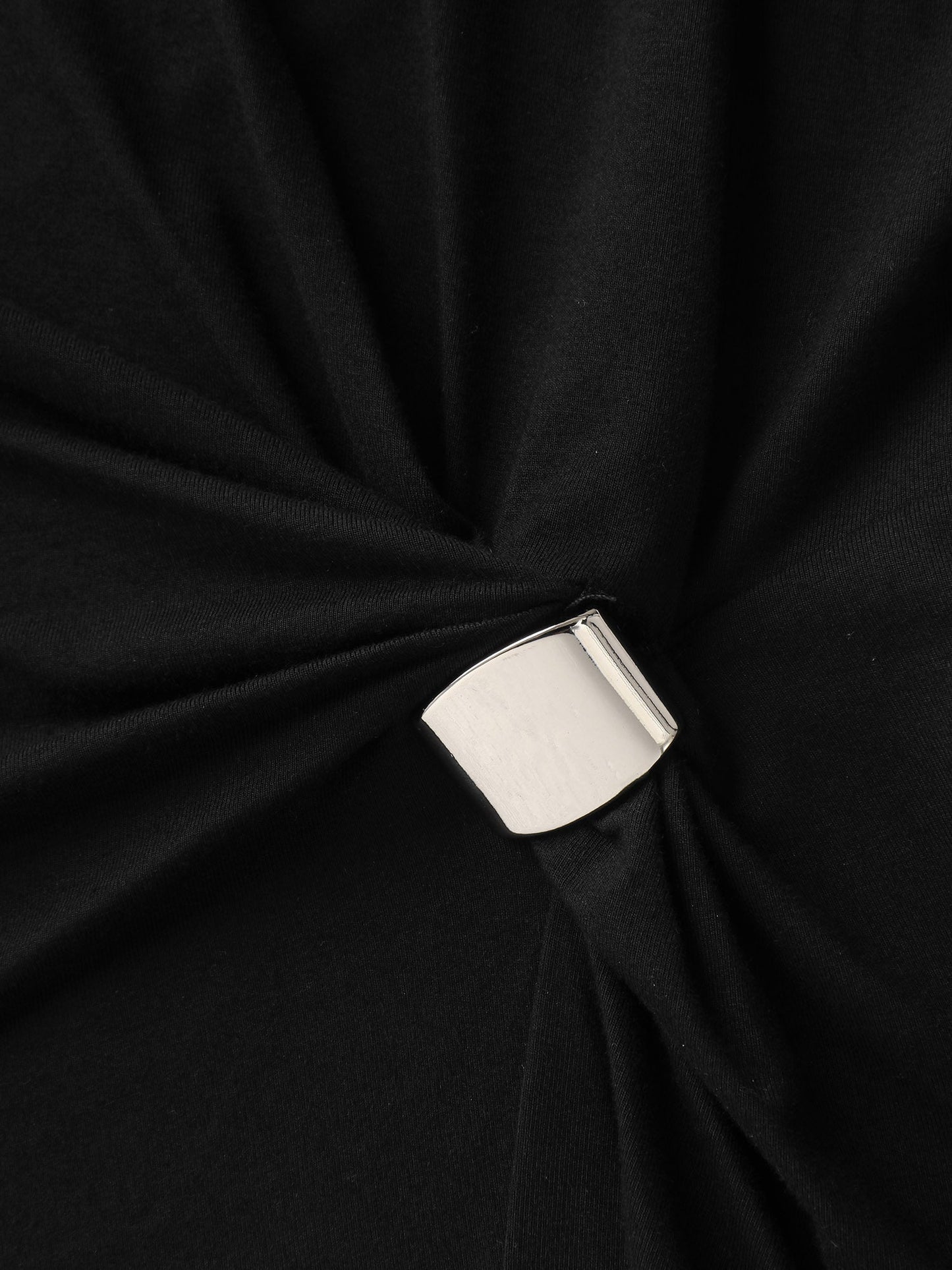 Supersoft Metal Buckle Waist-Cinched Top