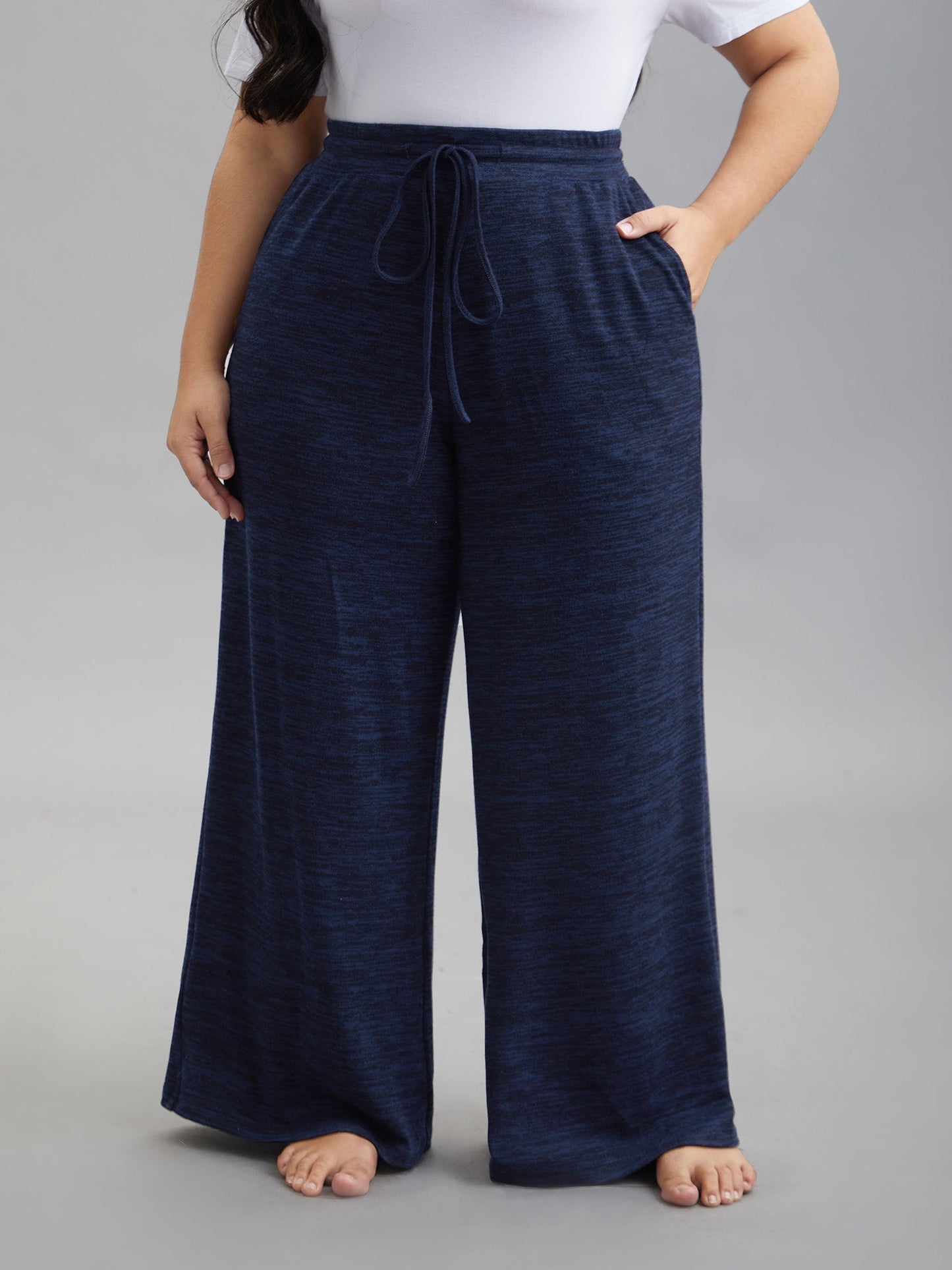 Heather Drawstring Loose Lounge Bottoms