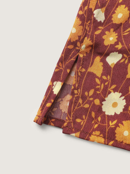 Floral Printed Layered Ruffled Sleeve Blouse